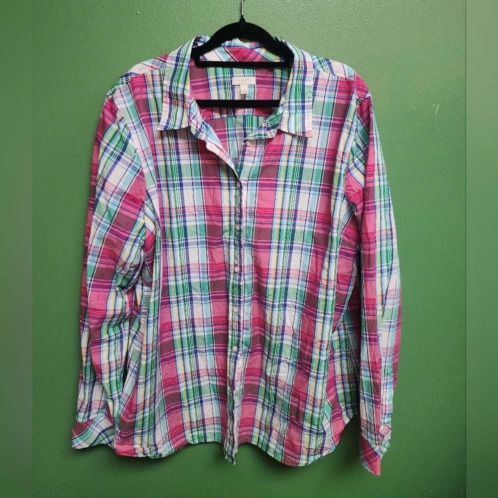 Talbots Multicolor Plaid Button-Down Shirt Women’s XL